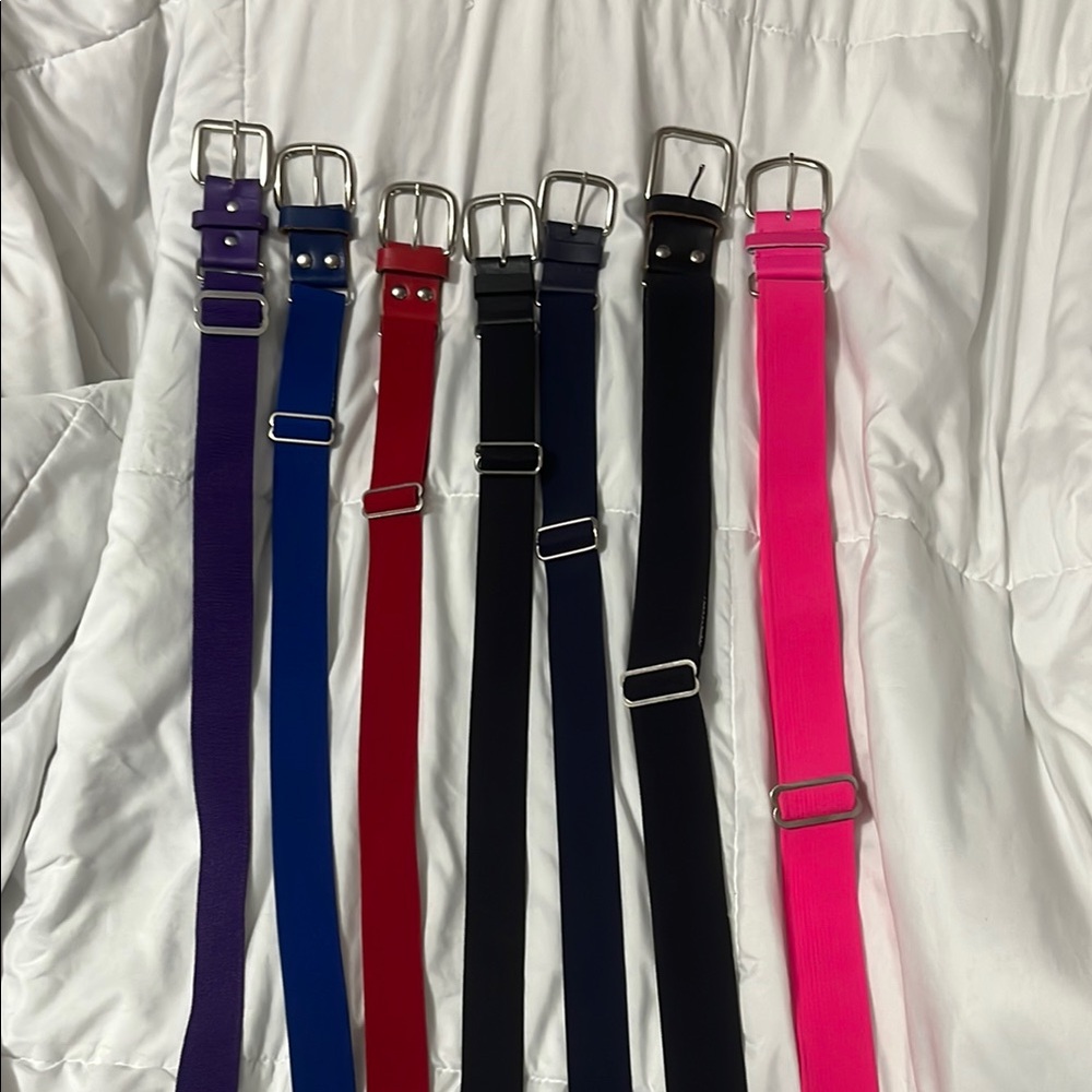 Colorful Belt Set with Silver Buckles